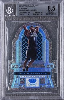 2019-20 Panini Crown Royale "Air to the Throne" #9 Zion Williamson/LeBron James (#1/1) – BGS NM-MT+ 8.5
